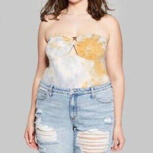 Wild Fable Tube Top Tie Dye Strapless Terry NWT